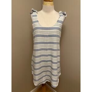 Lovers & Friends Everglades Mini Dress Blue/White Stripe Tie Shoulder Sz Medium